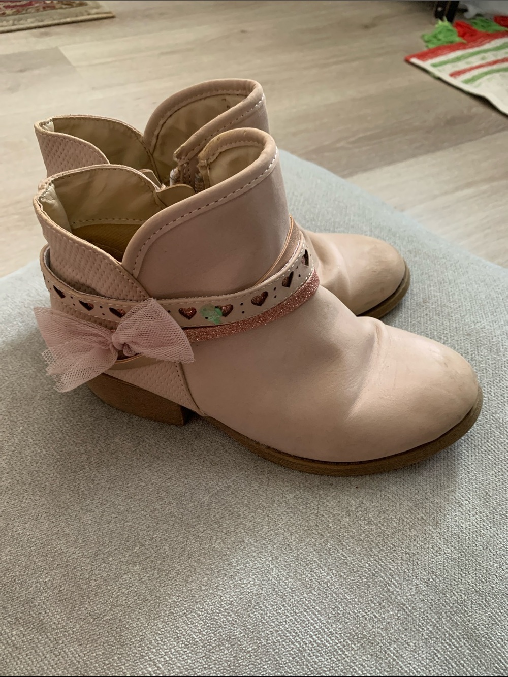 Jellypop Pink Heart Accent Girls' Ankle Boots - Picture 2 of 5